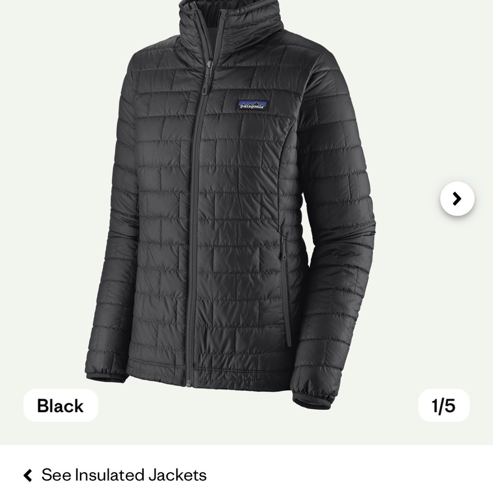 Patagonia Black Puffer Jacket with Quilted Design
